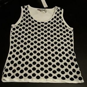 "Polka Dot Black/White Tank" NEW!!##